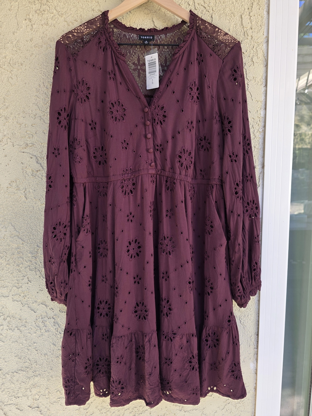TORRID Burgundy Eyelet Lace Dress